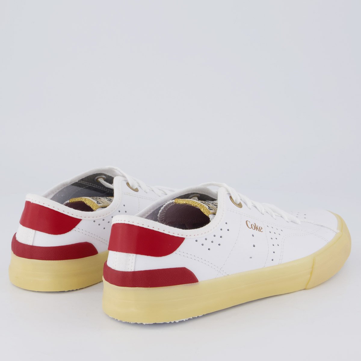 Tênis Coca Cola Fortune Leather Feminino Branco e Vermelho Branco 3