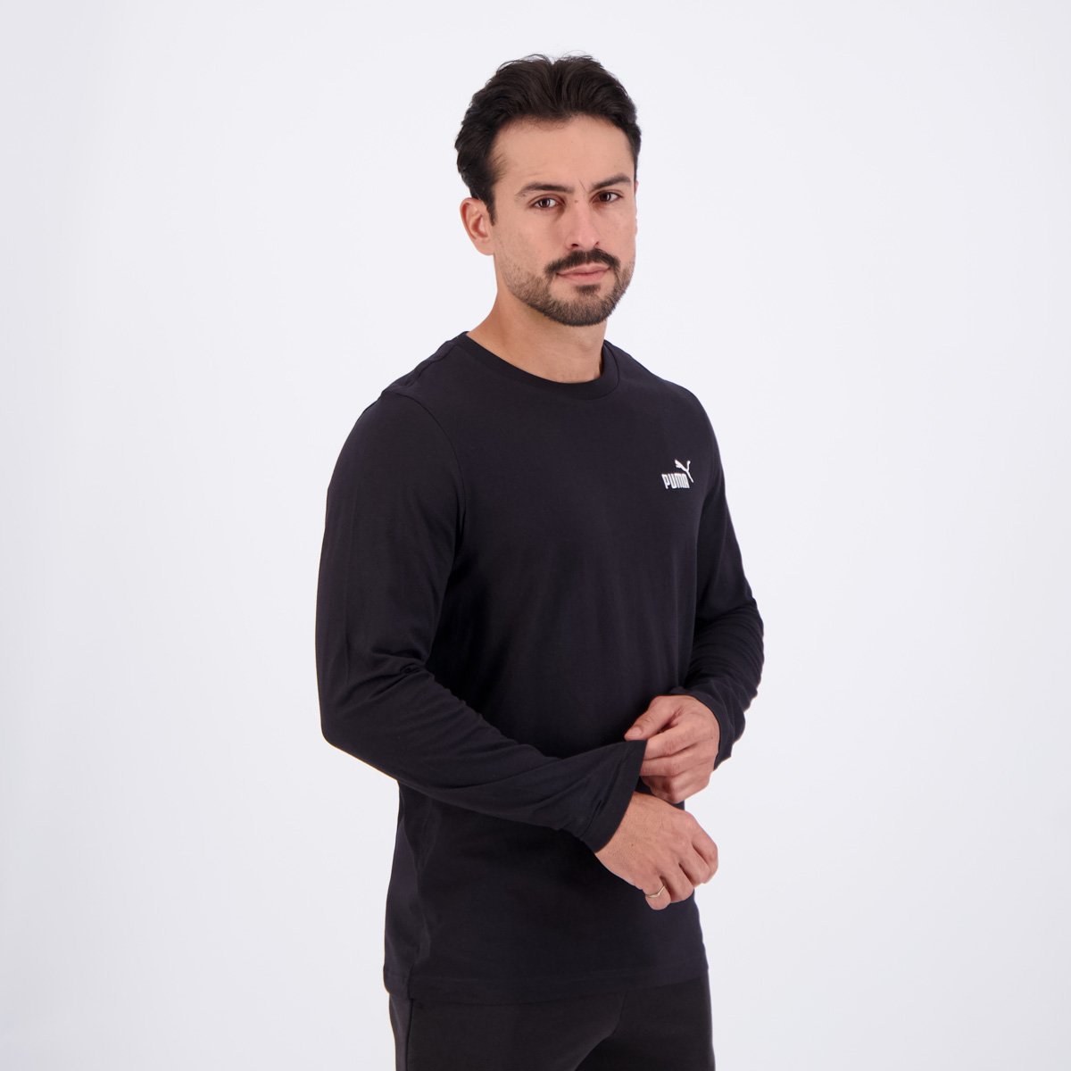 Camiseta Puma ESS No. 1 Manga Longa Preta Preto 2