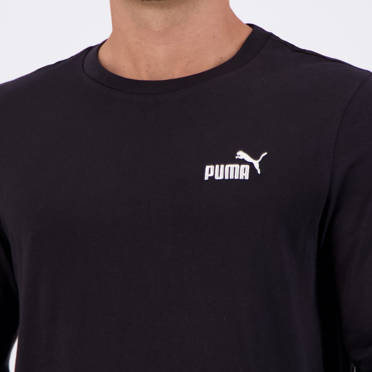 Camiseta Puma ESS No. 1 Manga Longa Preta Preto 5