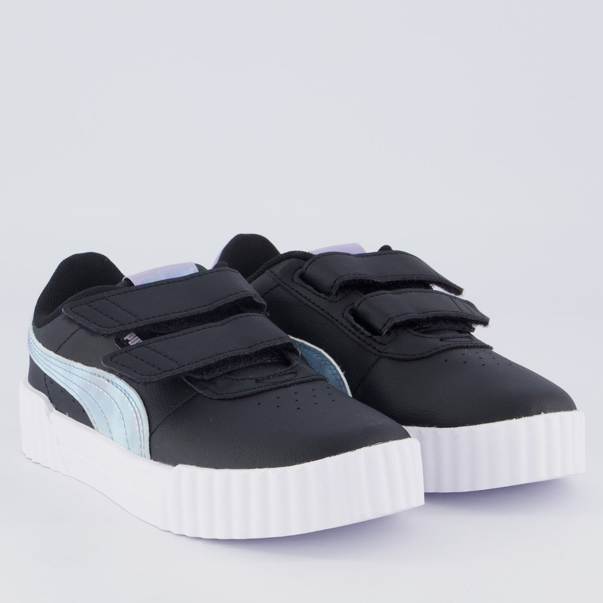 Tênis Puma Carina 3.0 Space Juvenil Preto e Azul Preto 2