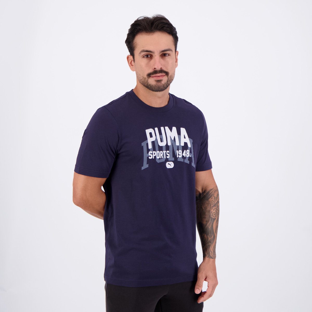 Camiseta Puma Graphics Varsity Azul Marinho Azul Marinho 2