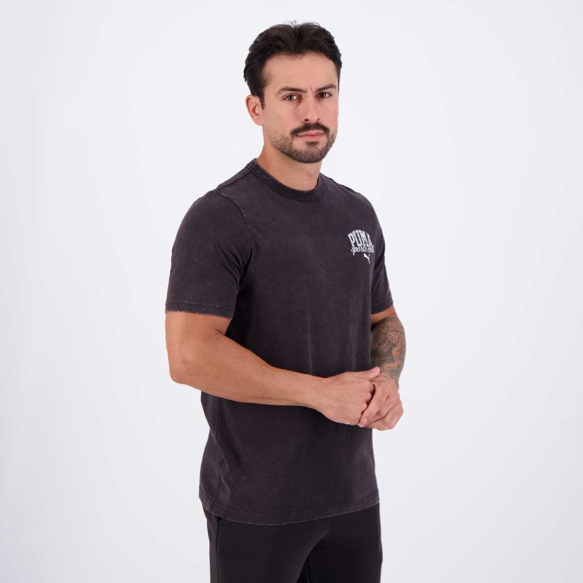 Camiseta Puma Class Washed Tee Preta Preto 2