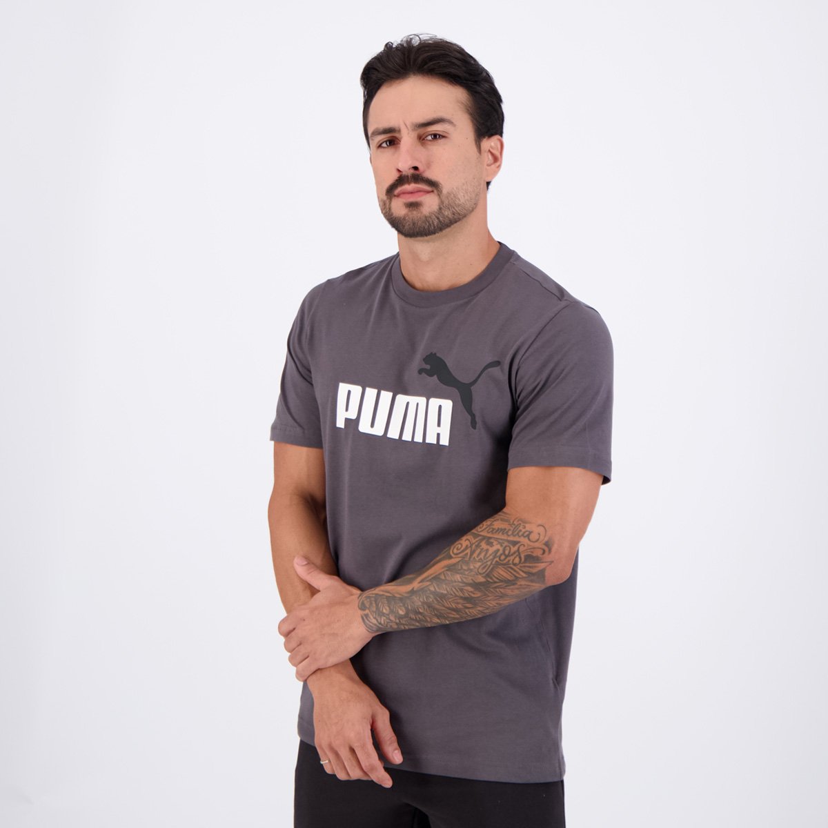 Camiseta Puma ESS 2 Color NO. 1 Cinza Cinza 3