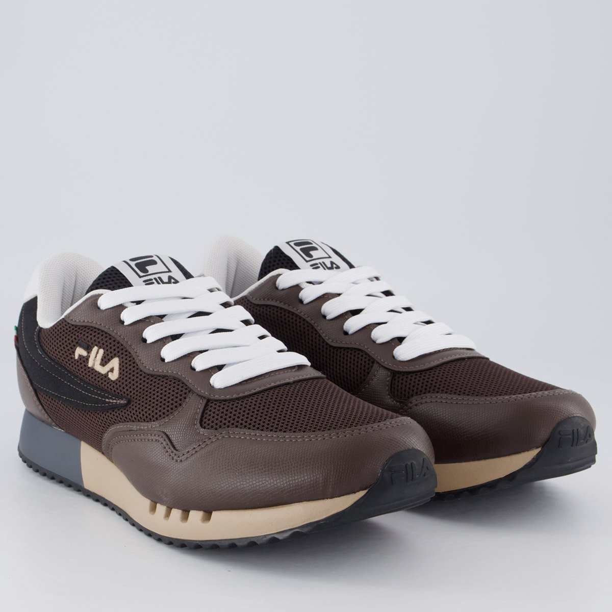 Tênis Fila Euro Jogger Sport II Marrom e Branco Marrom 2