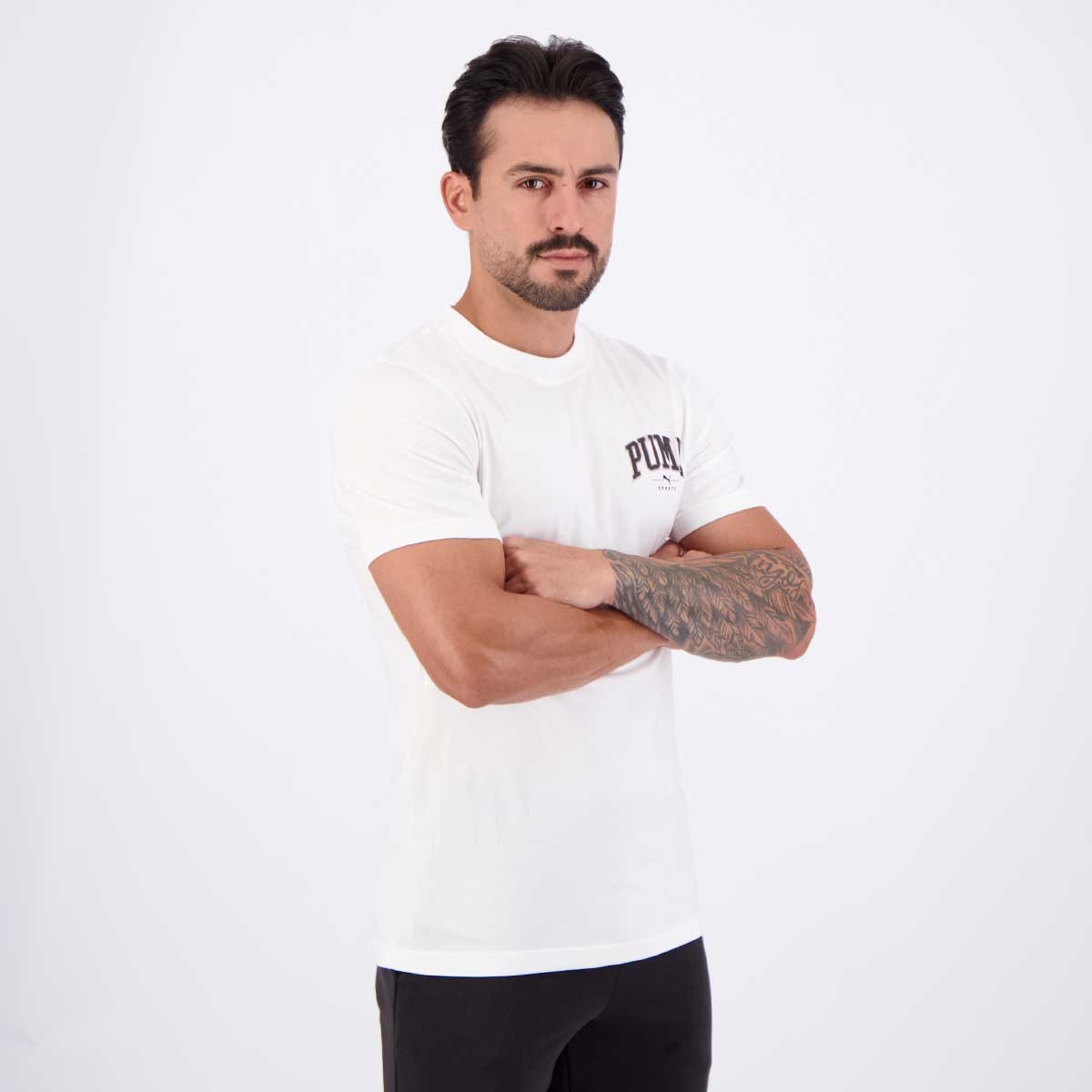 Camiseta Puma Squad Small Graphic Tee Branca Branco 2
