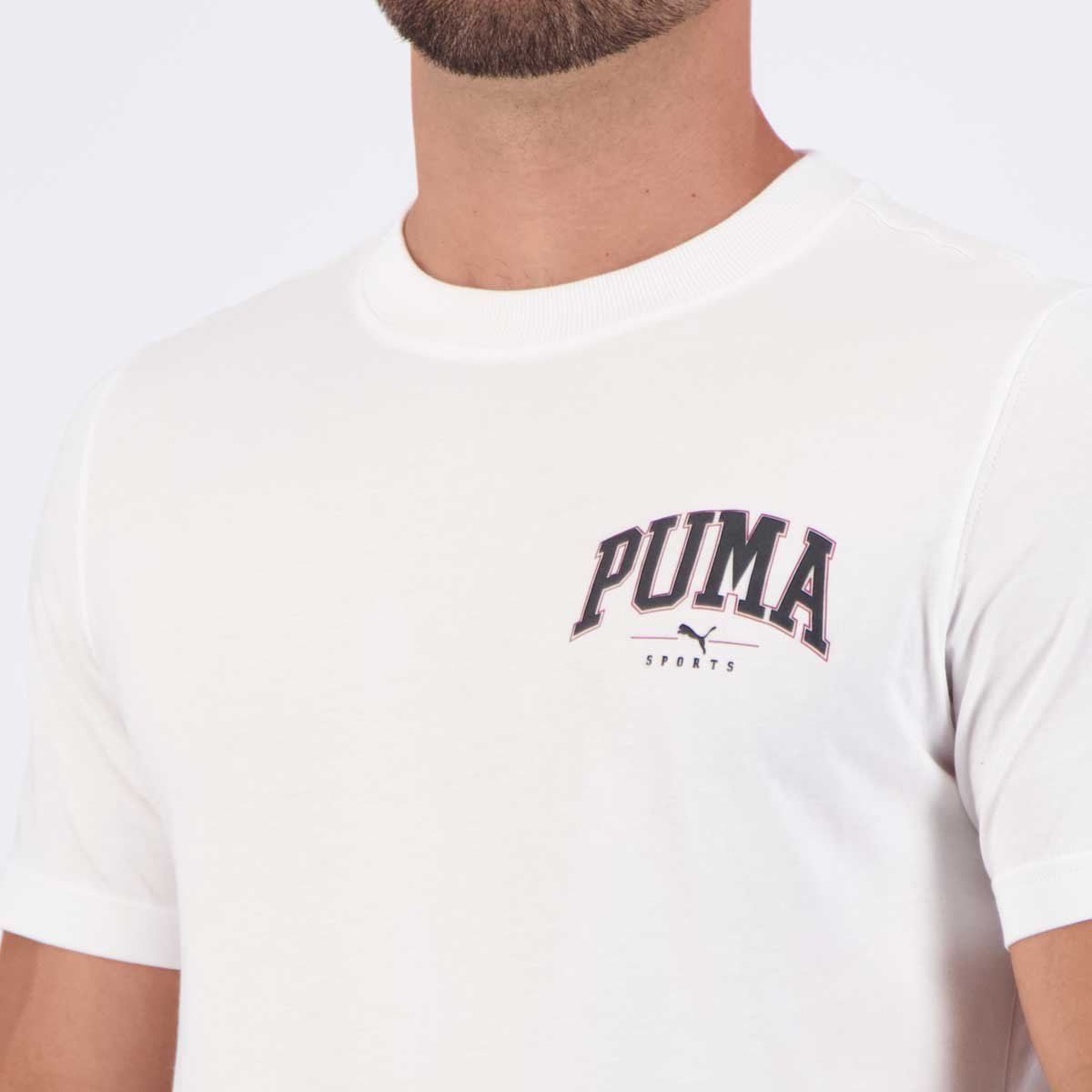 Camiseta Puma Squad Small Graphic Tee Branca 5