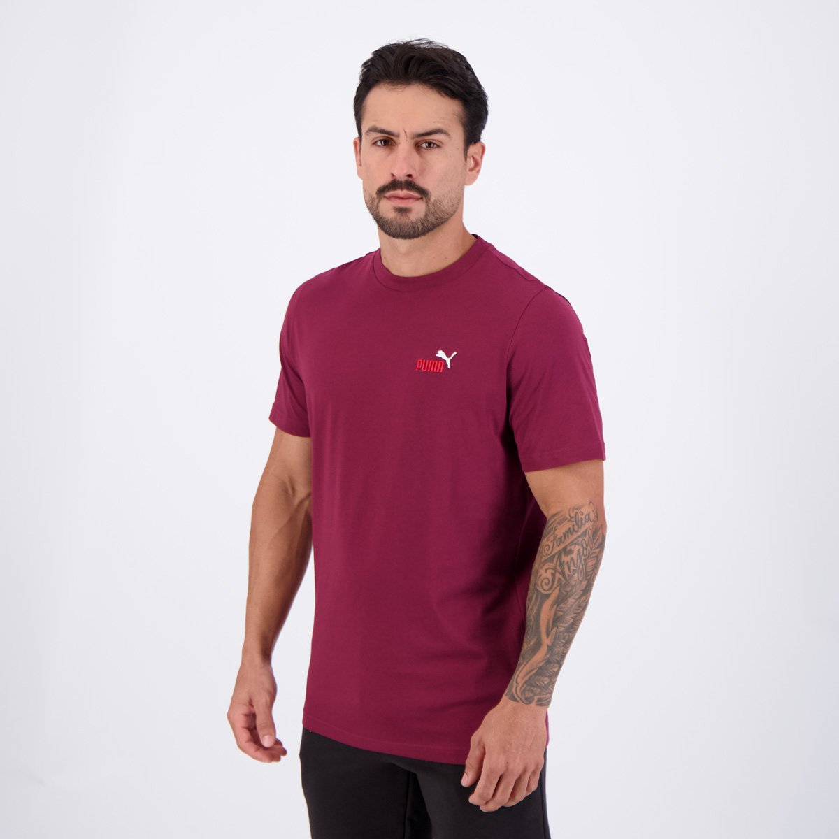 Camiseta Puma ESS 2 Color Small No. 1 Bordô Bordô 3