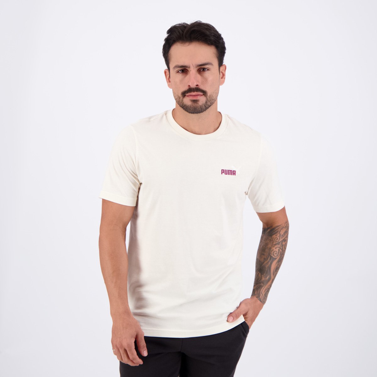 Camiseta Puma ESS 2 Color Small No. 1 Off White
