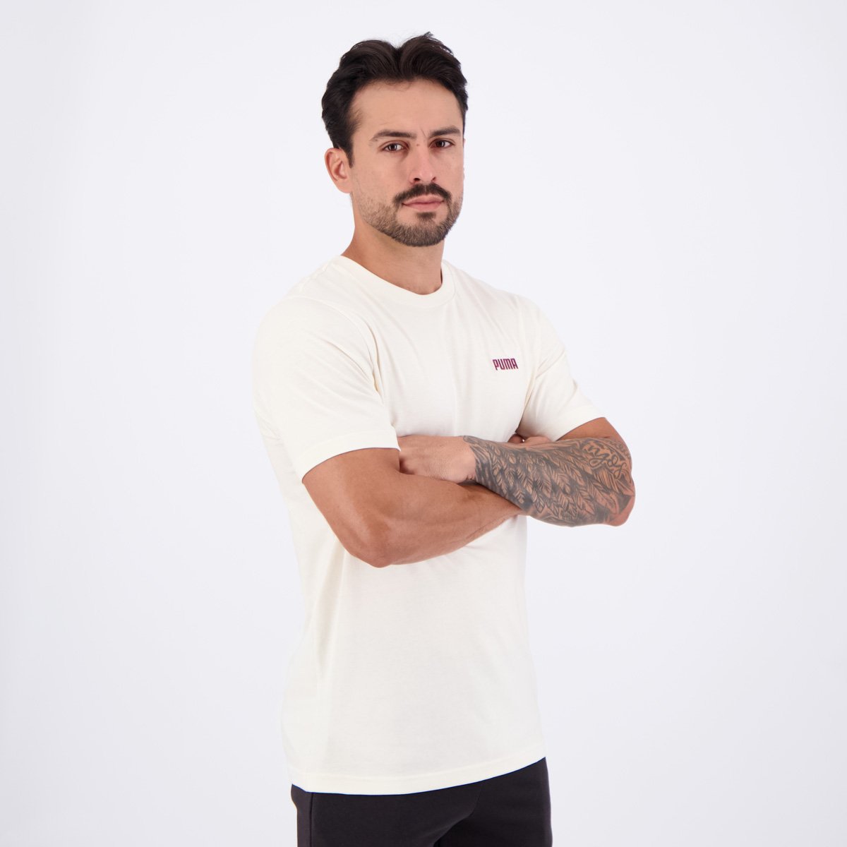 Camiseta Puma ESS 2 Color Small No. 1 Off White Off White 2