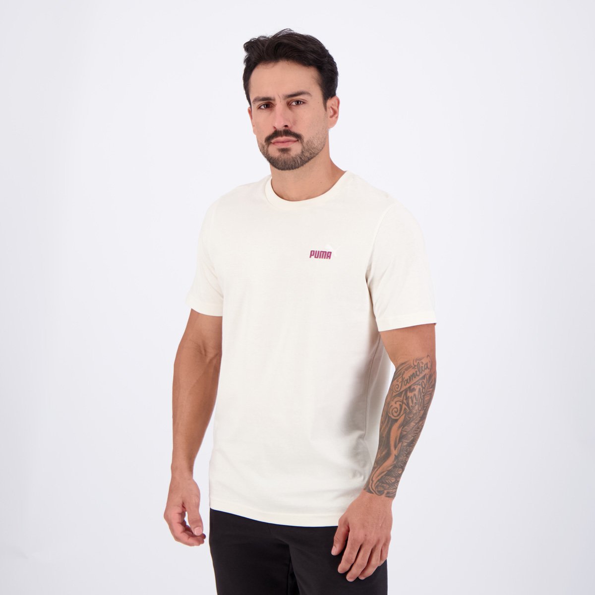 Camiseta Puma ESS 2 Color Small No. 1 Off White Off White 3
