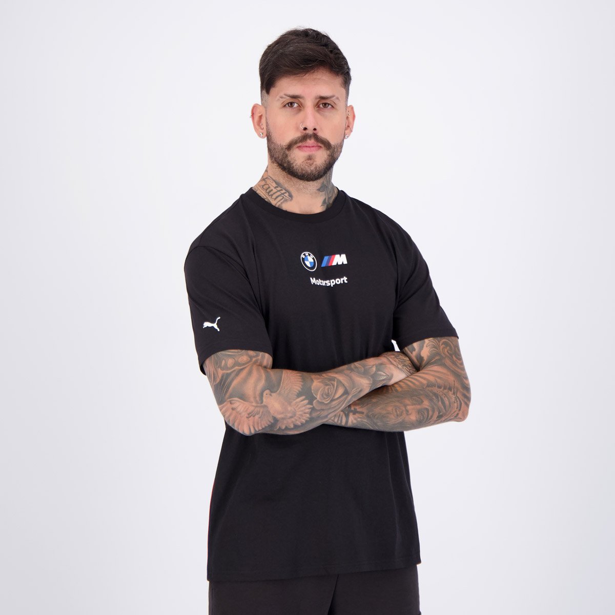 Camiseta Puma BMW MMS ESS+ II Preta Preto 2