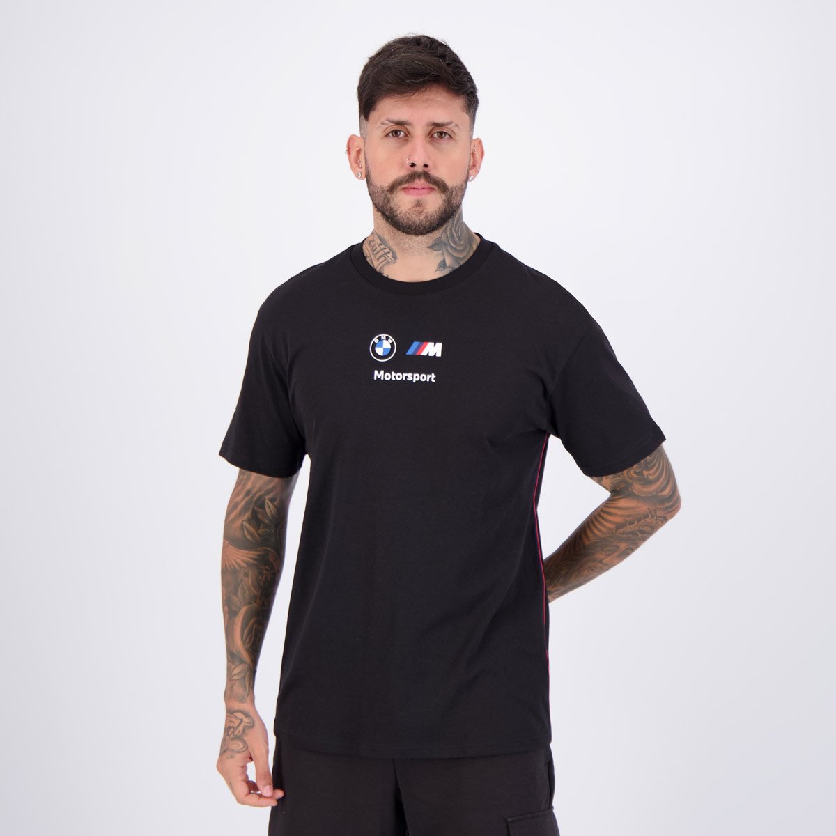 Camiseta Puma BMW MMS ESS+ II Preta Preto 3
