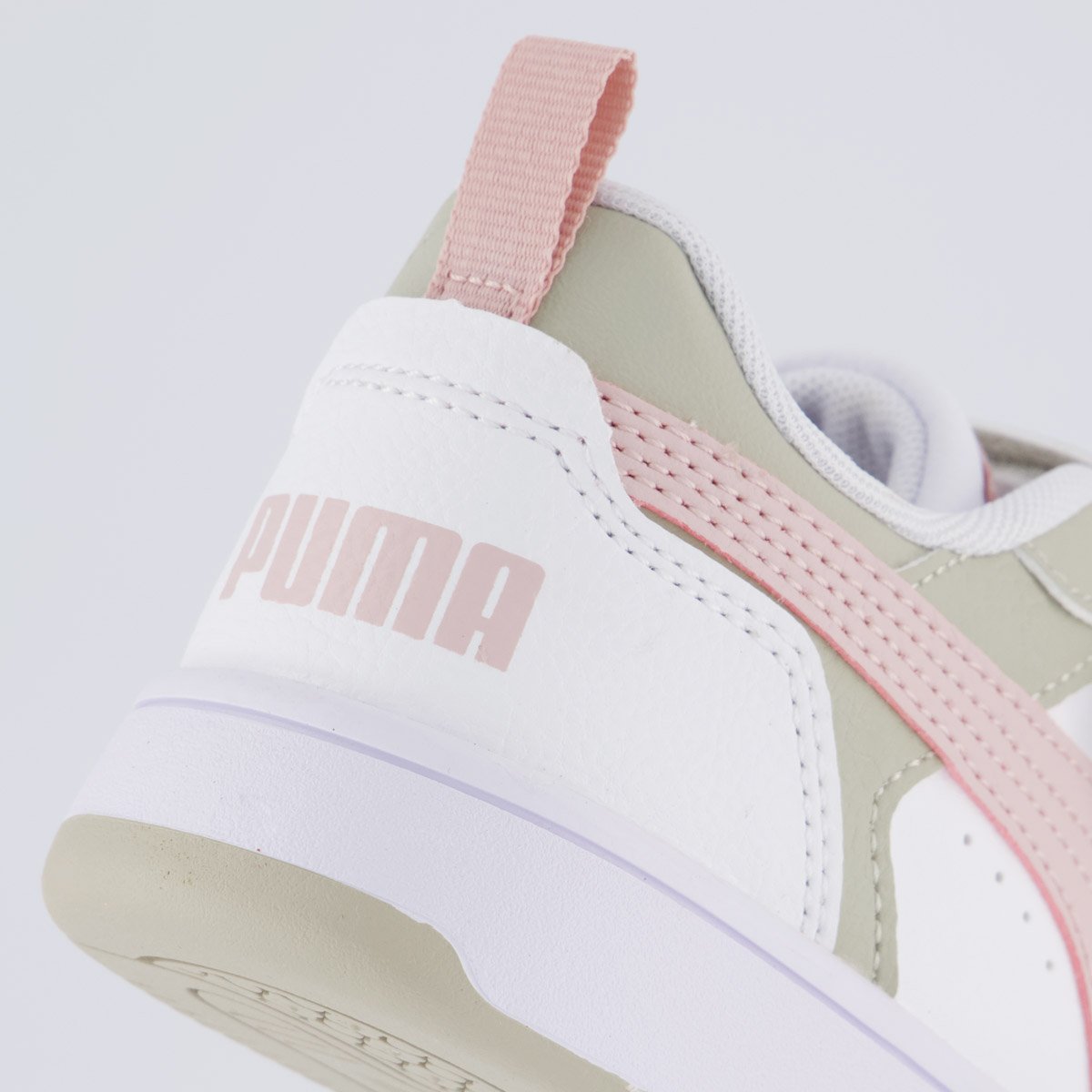 Tênis Puma Rebound V6 LO Juvenil Branco e Bege Branco 6