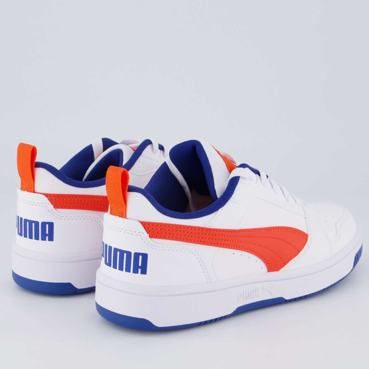 Tênis Puma Rebound V6 Juvenil Branco e Vermelho Branco 3