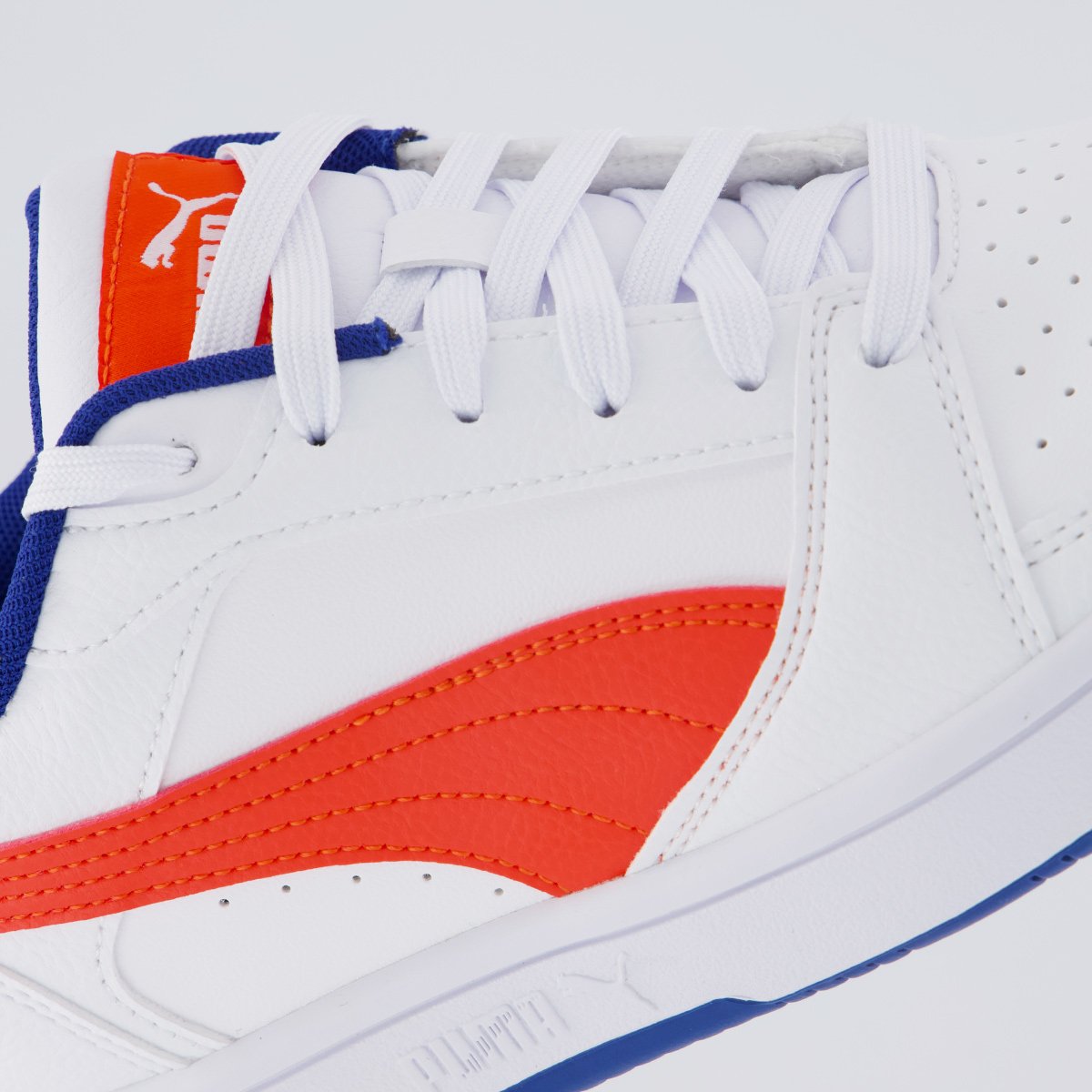 Tênis Puma Rebound V6 Juvenil Branco e Vermelho Branco 7