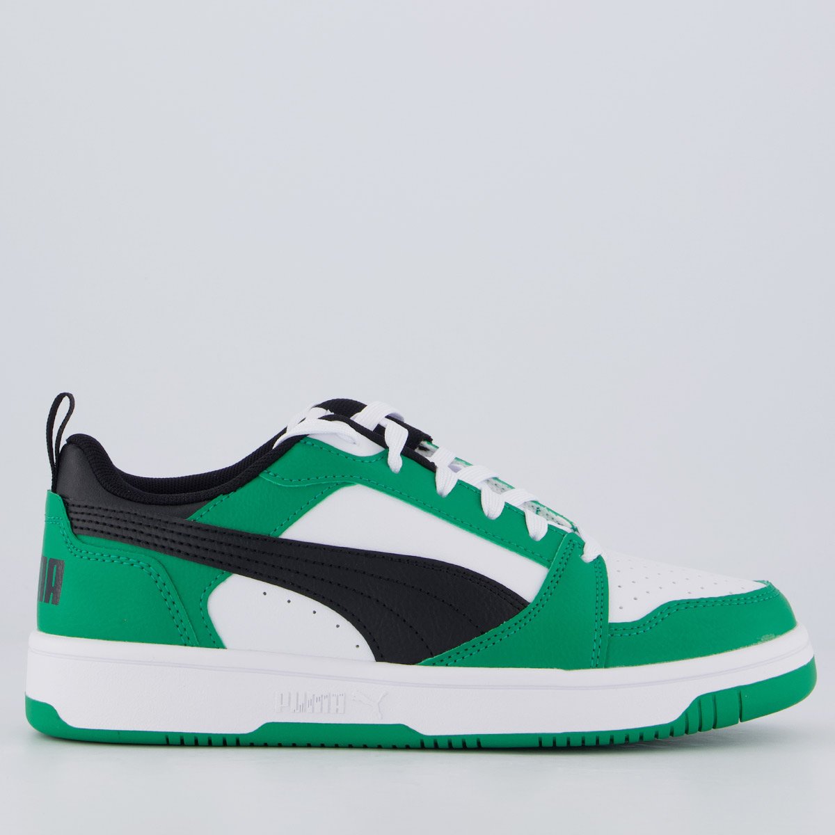 Tênis Puma Rebound V6 Juvenil Branco e Verde