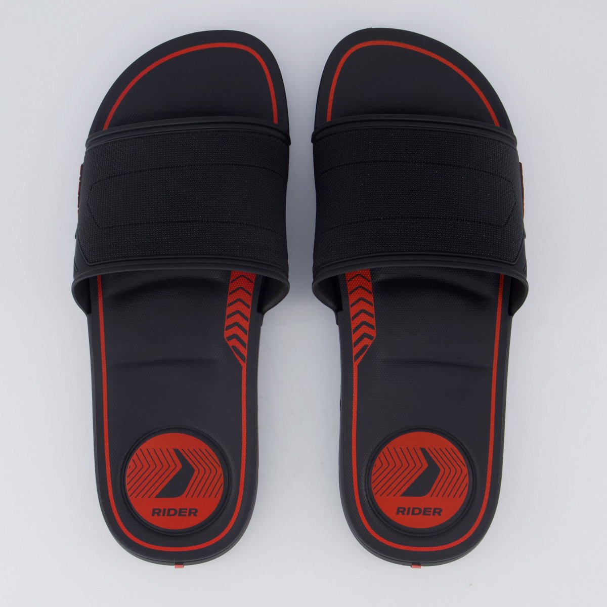 Chinelo Slide Rider Start Preto e Vermelho