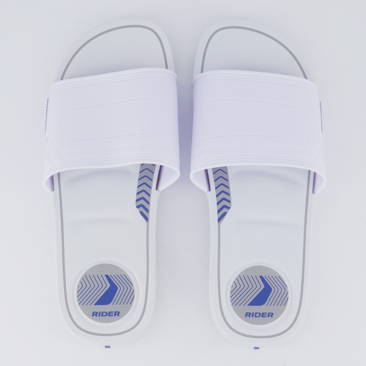 Chinelo Slide Rider Start Branco e Azul