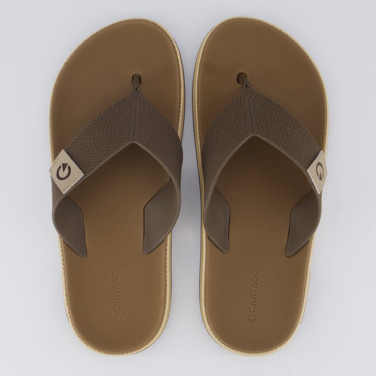 Chinelo Cartago Milão Plus Bege e Marrom