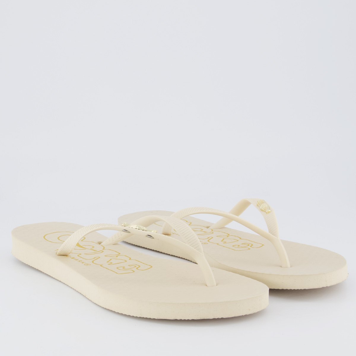 Chinelo Coca Cola Metallic Feminino Bege Bege 3