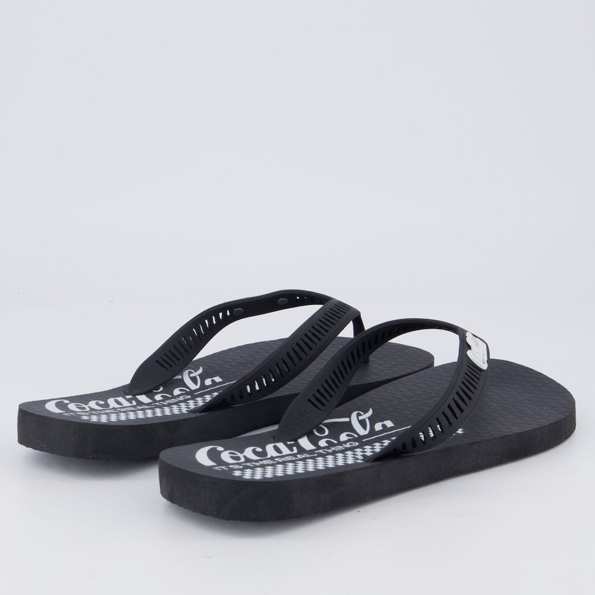 Chinelo Coca Cola Grid Preto e Branco Preto 4