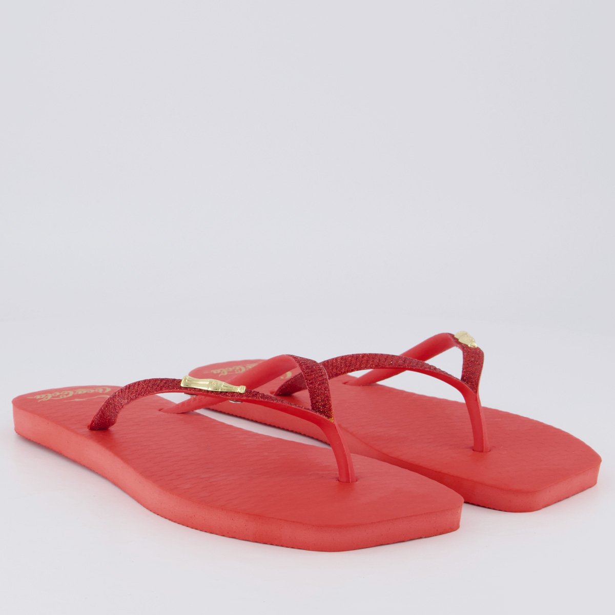 Chinelo Coca Cola Square C Gold Feminino Vermelho Vermelho 3