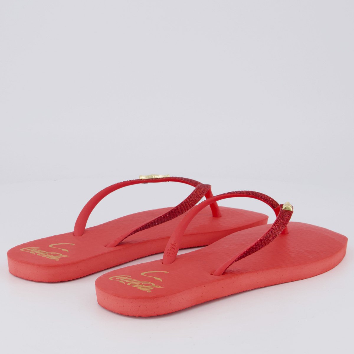 Chinelo Coca Cola Square C Gold Feminino Vermelho Vermelho 4