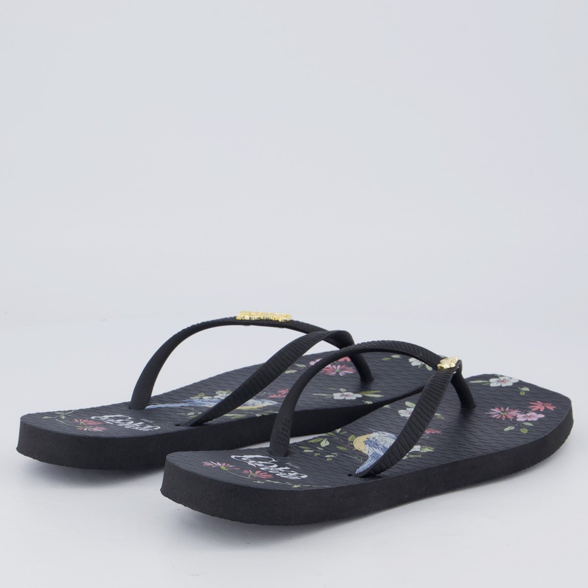 Chinelo Coca Cola Square Bird Feminino Preto Preto 4