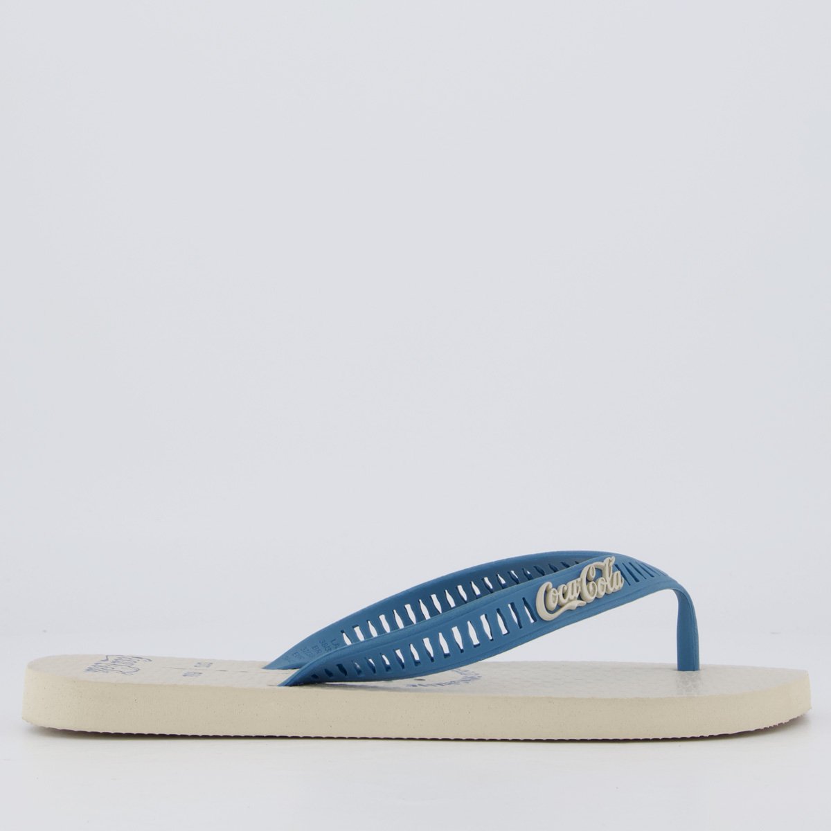 Chinelo Coca Cola Tropic Off White Azul 2