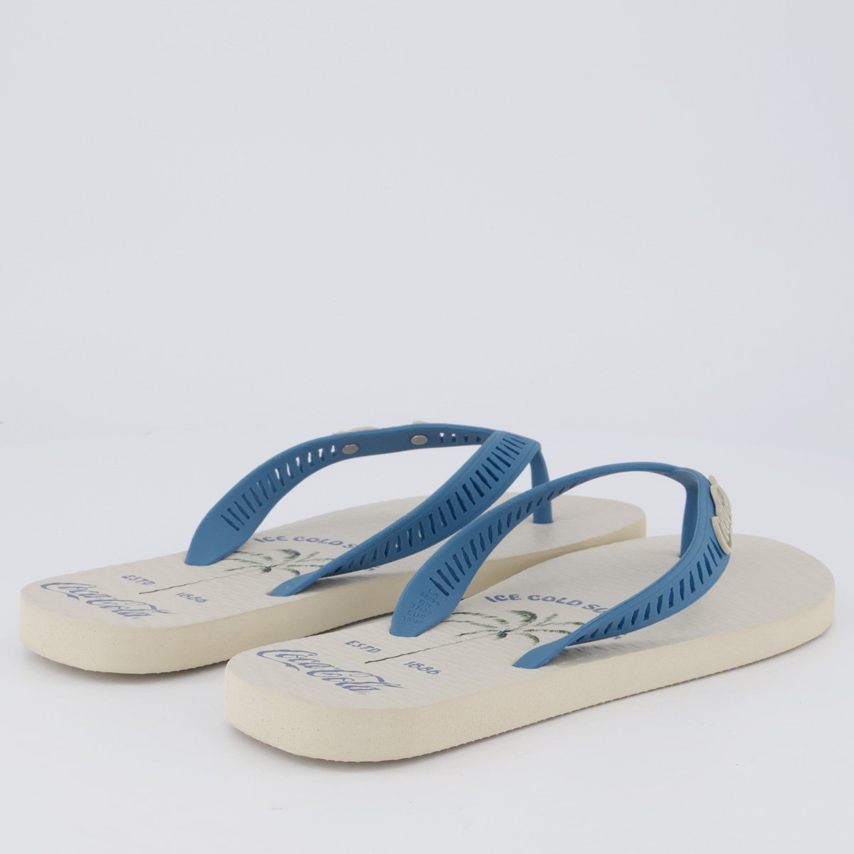 Chinelo Coca Cola Tropic Off White Azul 4