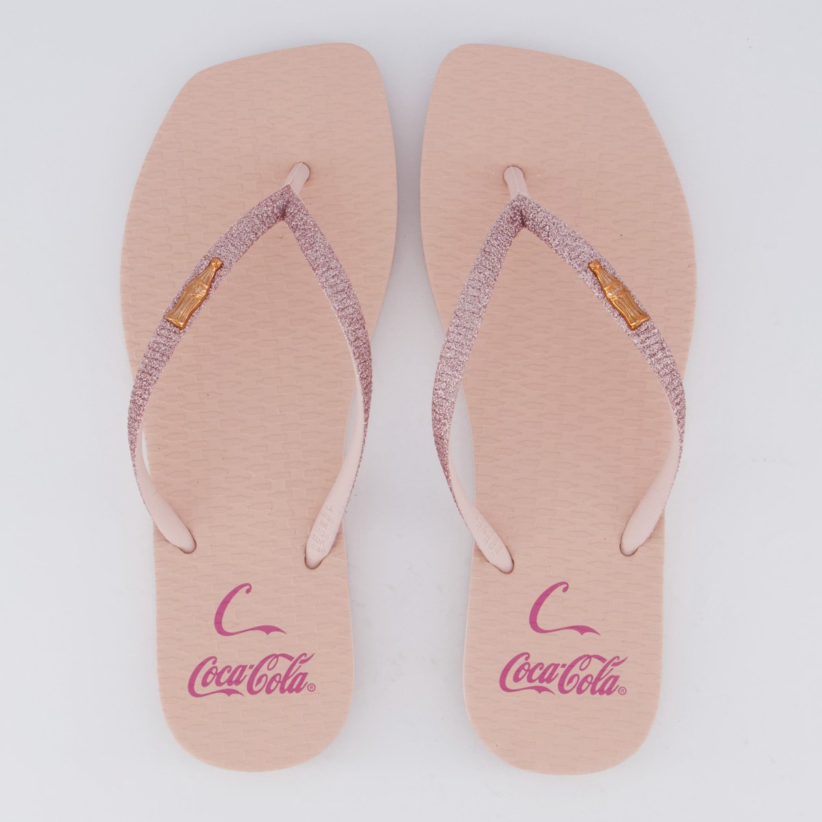 Chinelo Coca Cola Square C Gold Feminino Rosé