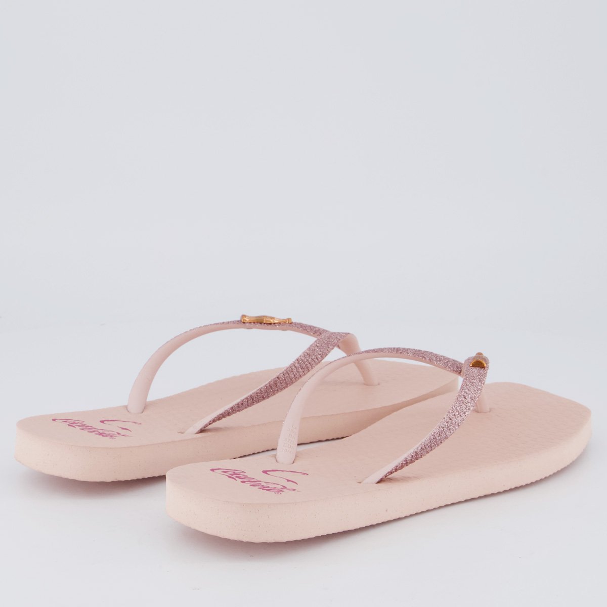 Chinelo Coca Cola Square C Gold Feminino Rosé Rosé 4
