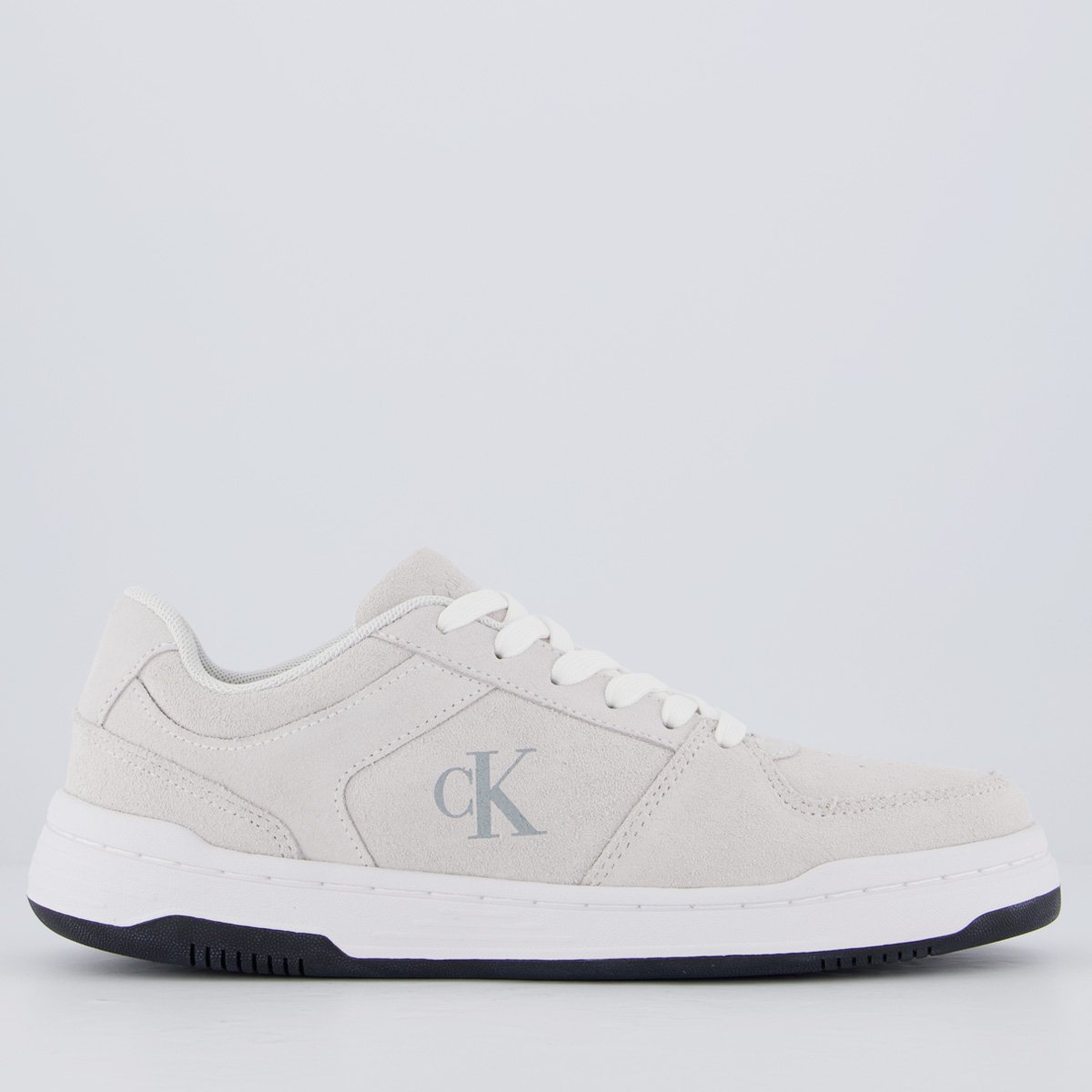 Tênis Calvin Klein CKJ Camurça Cinza Claro
