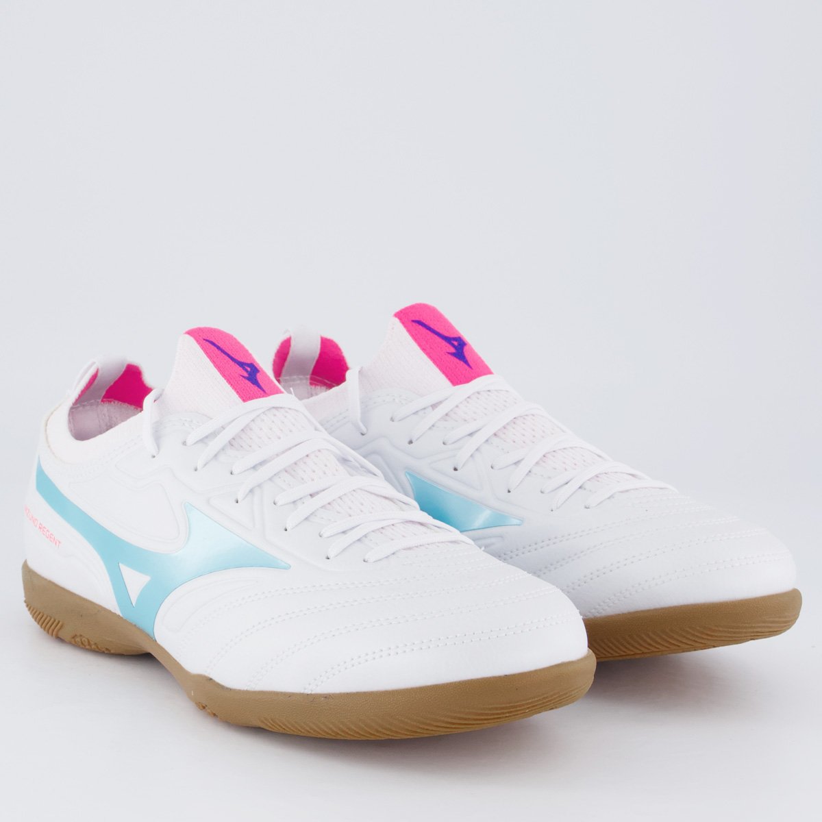 Chuteira Mizuno Regent IN Futsal Branca e Azul Branco 2