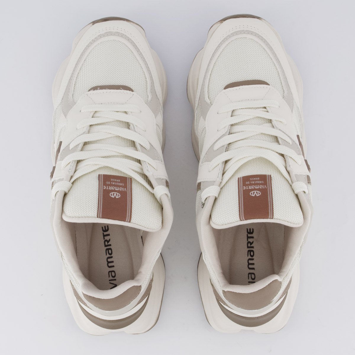 Tênis Via Marte V158 Feminino Off White e Marrom Off White 4