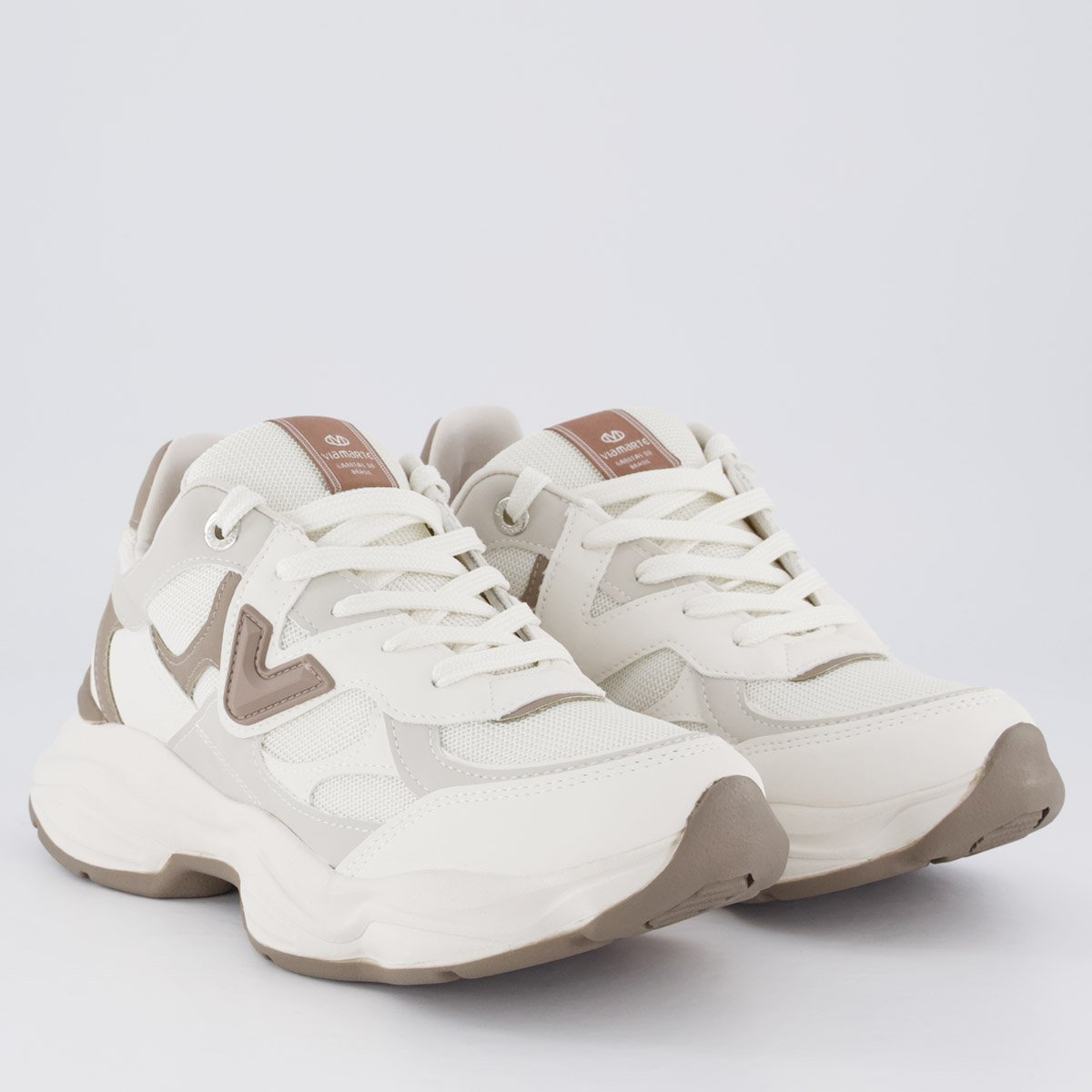 Tênis Via Marte V158 Feminino Off White e Marrom Off White 8