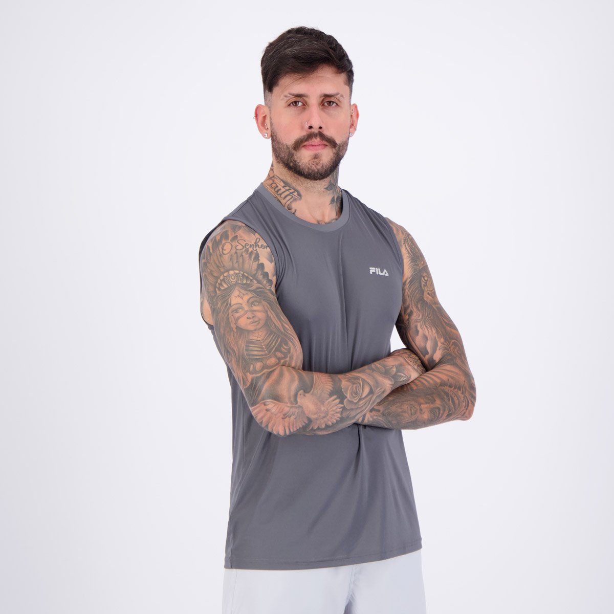 Regata Fila Basic Sports II Cinza Escuro Cinza 2