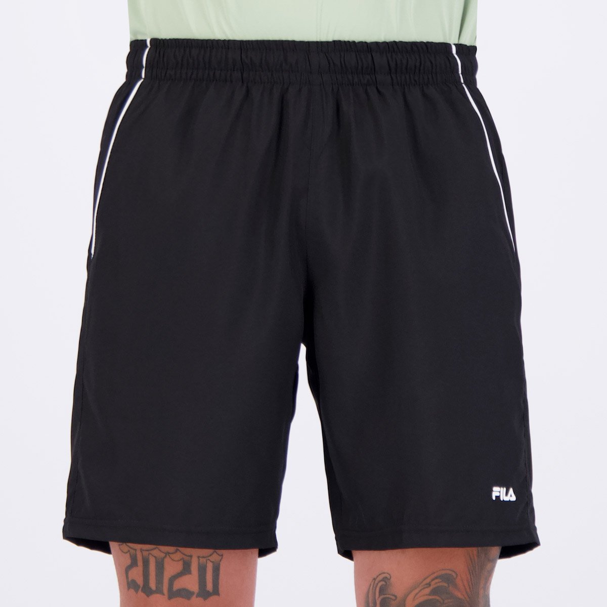 Bermuda Fila Train II 7,5 Preta e Branca