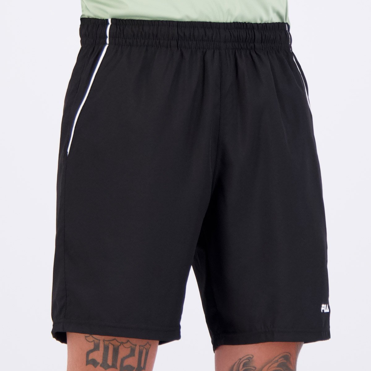 Bermuda Fila Train II 7,5 Preta e Branca Preto 2