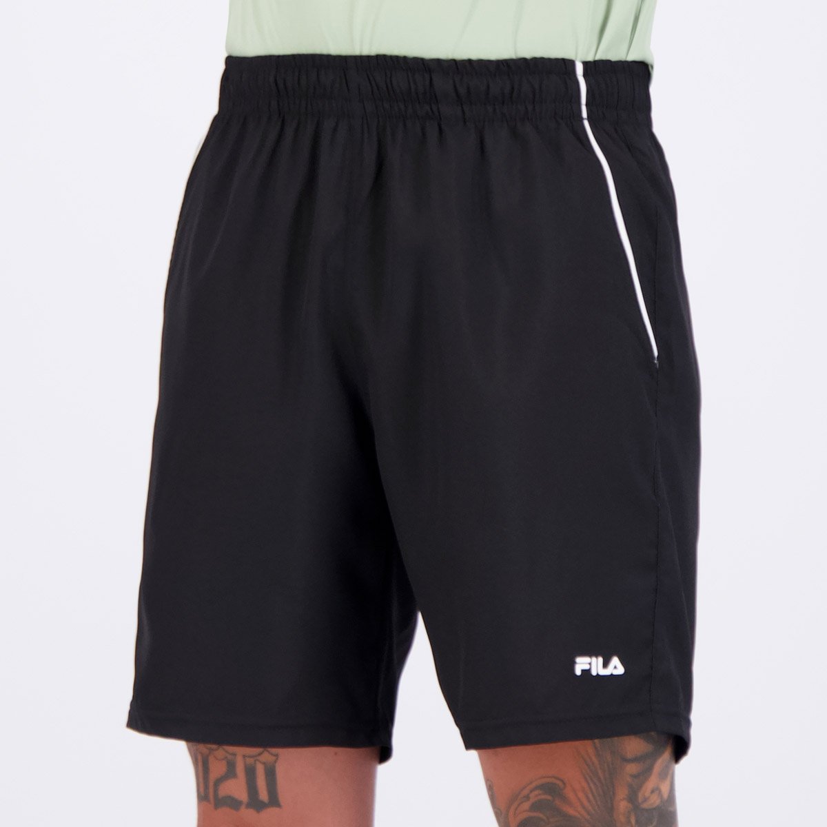 Bermuda Fila Train II 7,5 Preta e Branca Preto 3