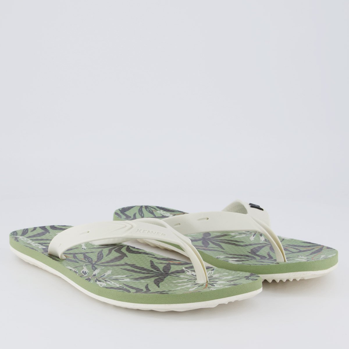 Chinelo Kenner Summer Dunas Verde e Branco Branco 3