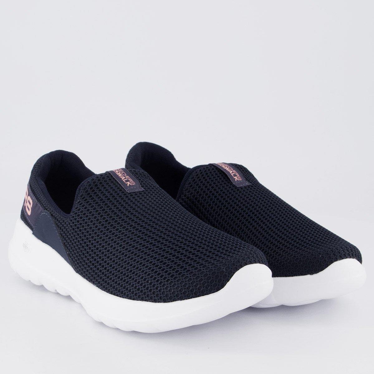 Tênis Skechers Go Walk Joy Feminino Marinho e Rosa Azul Marinho 2