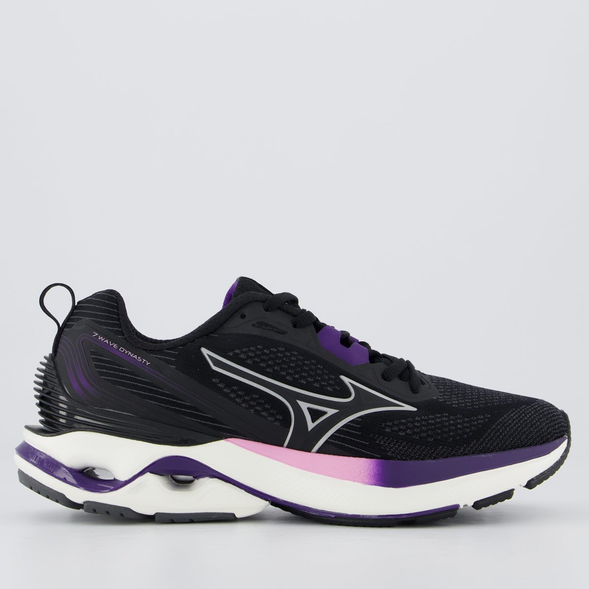 Tênis Mizuno Wave Dinasty 7 Feminino Preto e Roxo