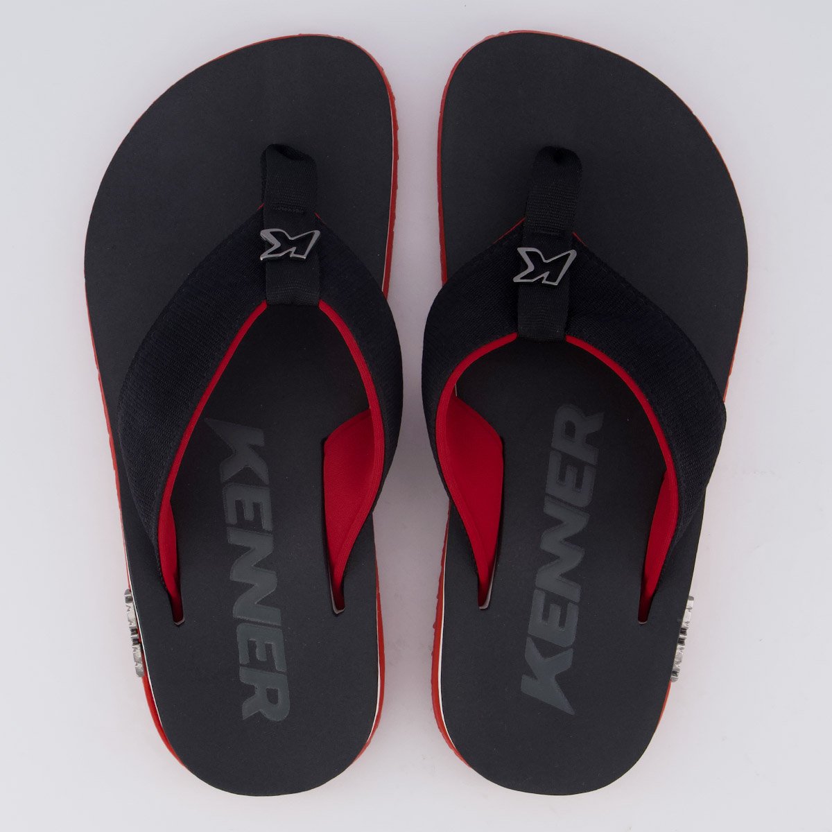 Chinelo Kenner Kivah Line Preto e Vermelho
