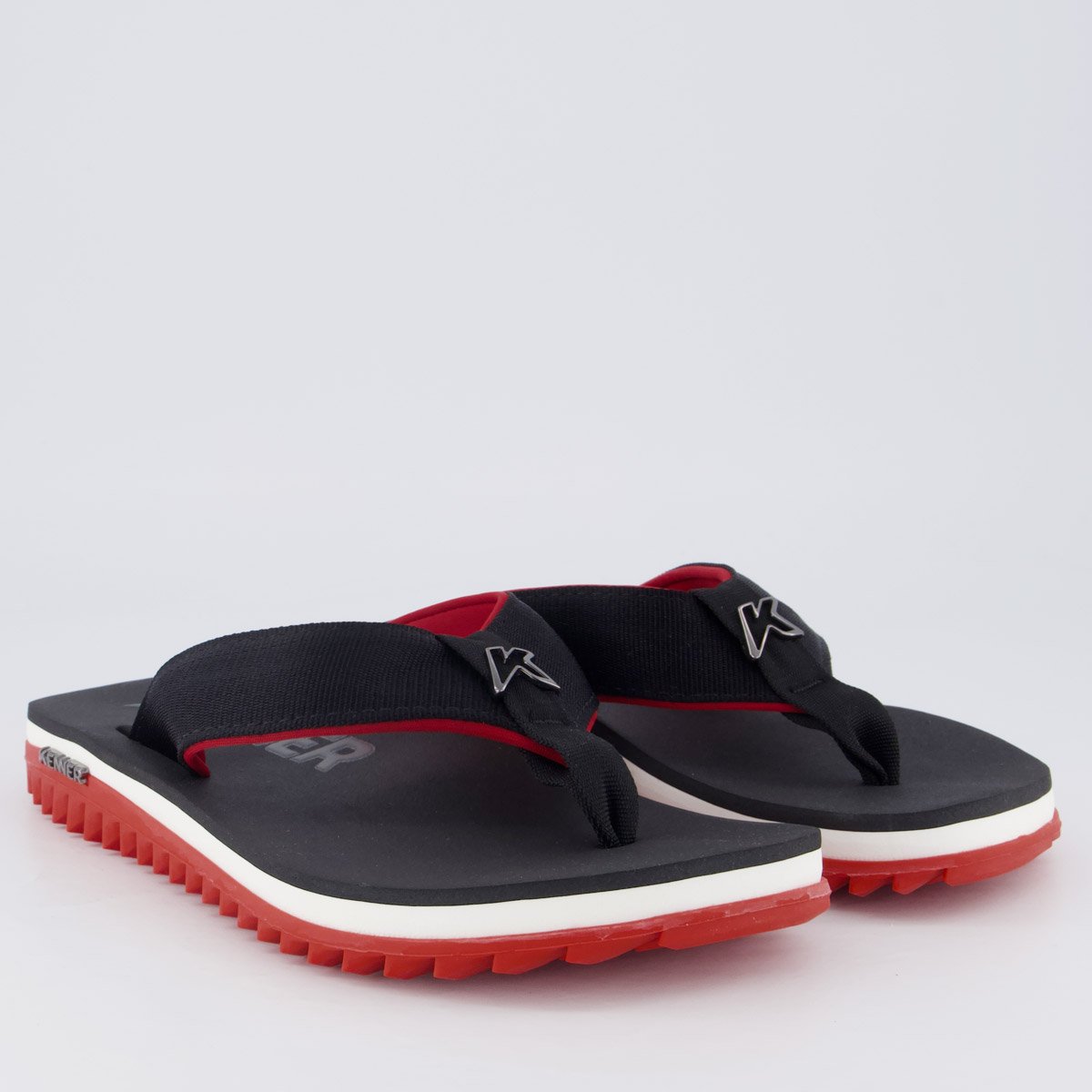 Chinelo Kenner Kivah Line Preto e Vermelho Preto/Vermelho 3