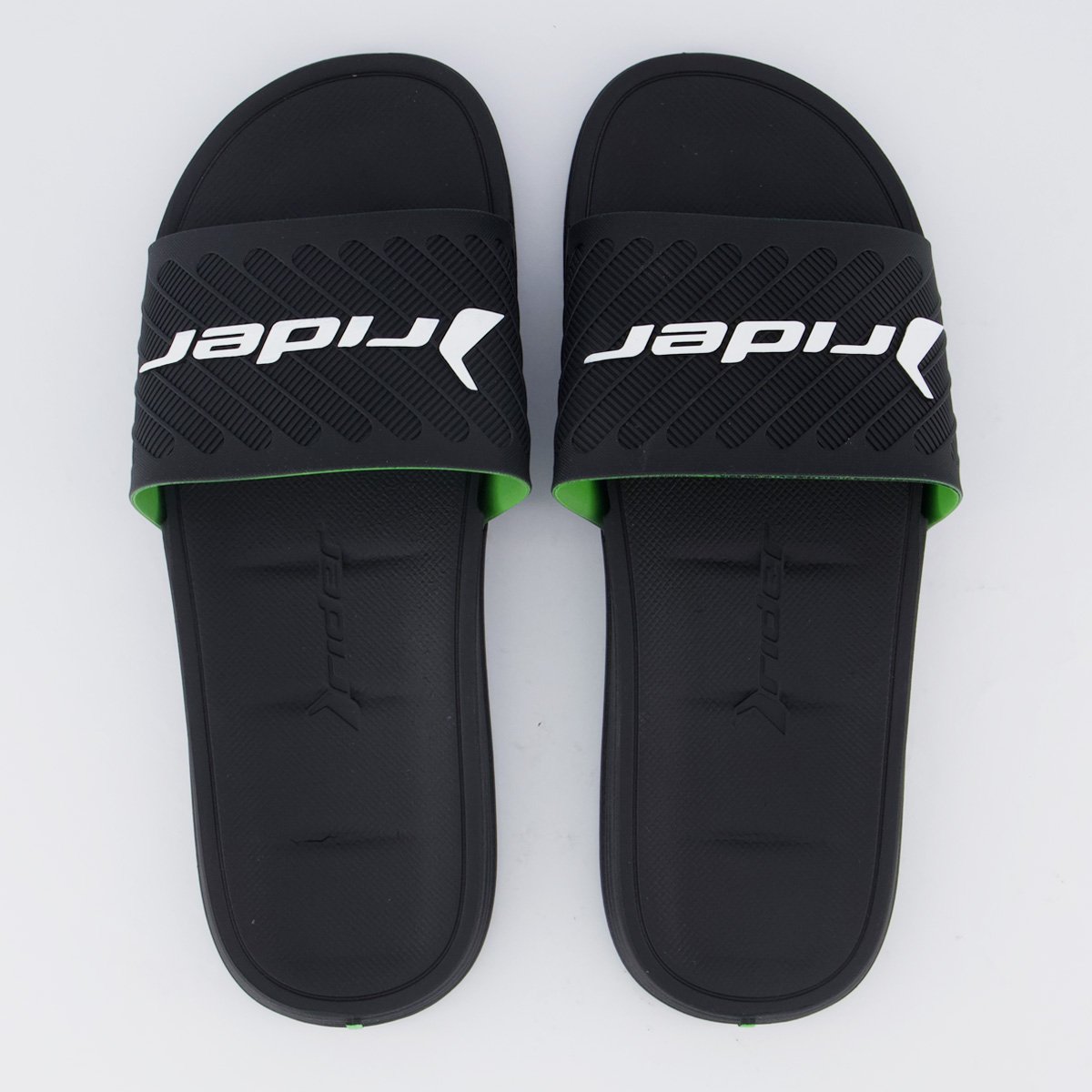 Chinelo Slide Rider Free II Preto e Verde