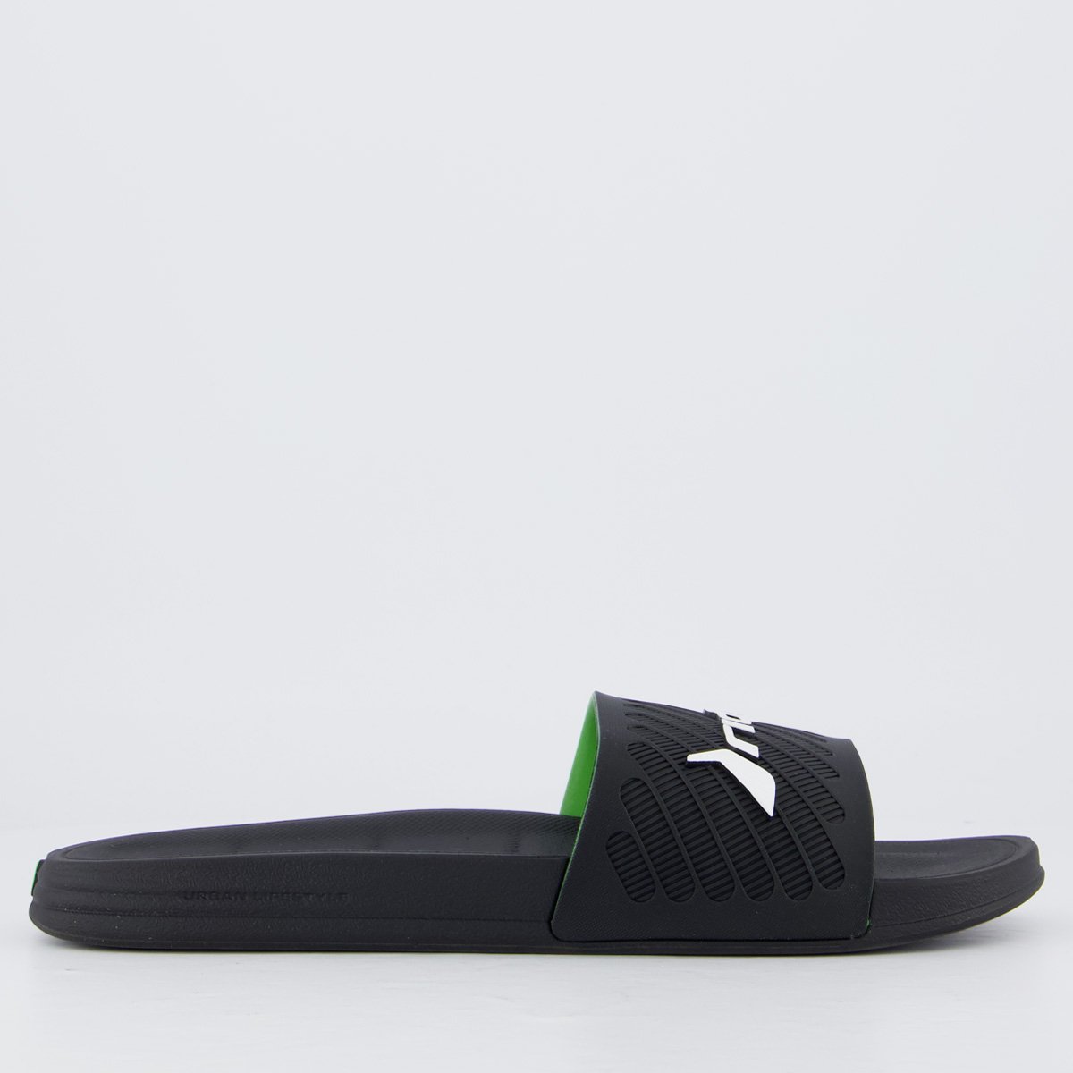 Chinelo Slide Rider Free II Preto e Verde Preto 2