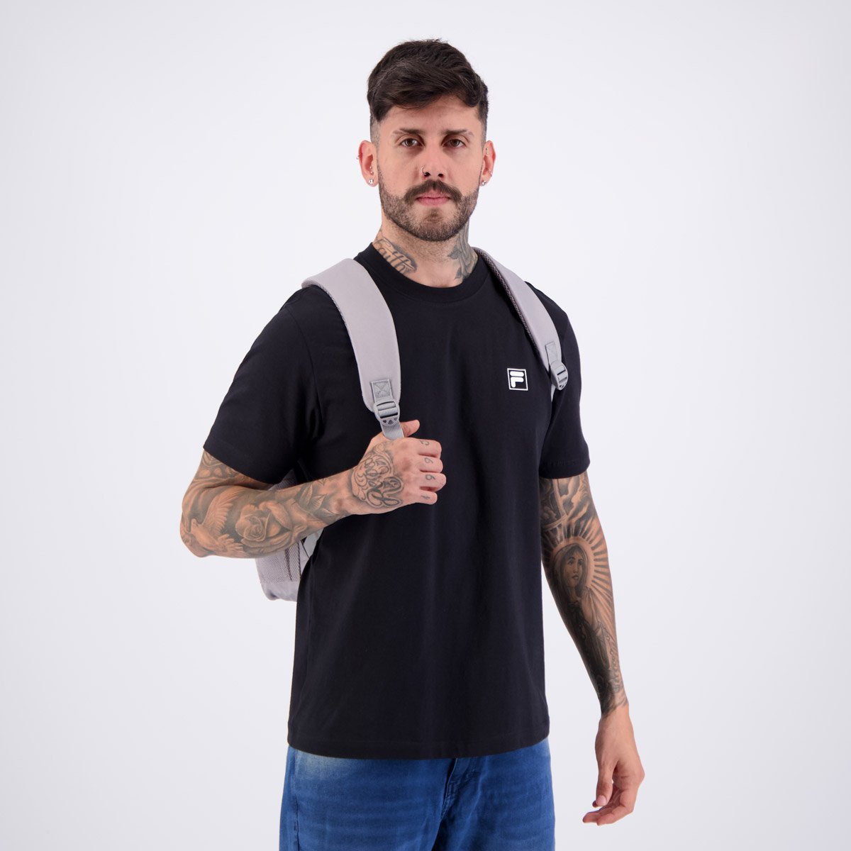 Mochila Fila Basic Letter Cinza Cinza 2