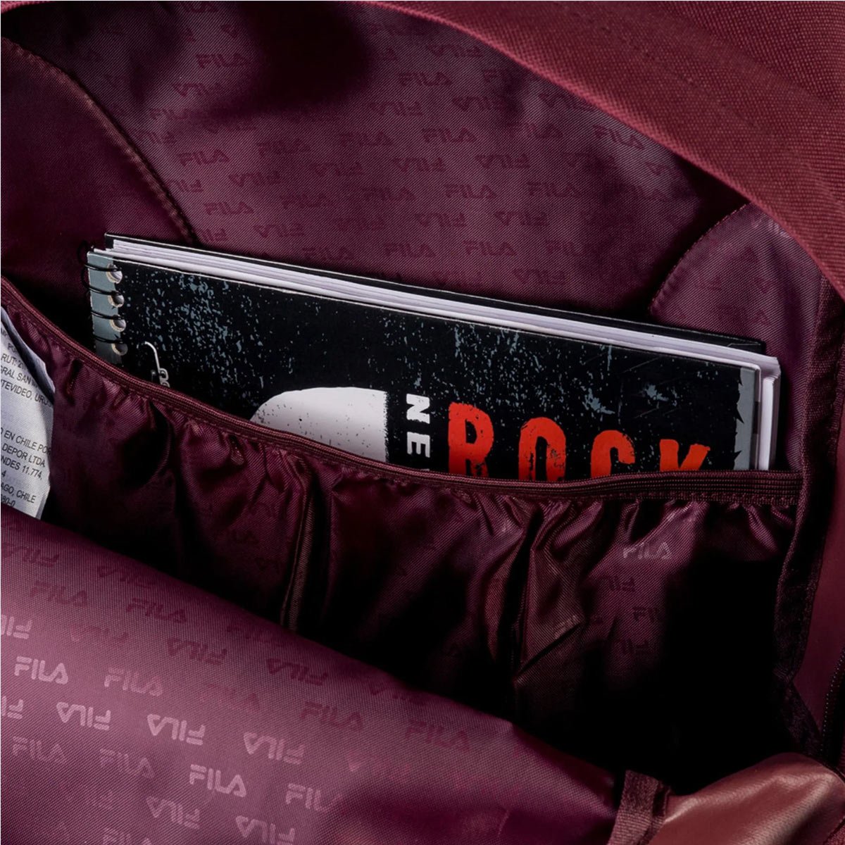 Mochila Fila Basic Letter Vinho Vinho 5