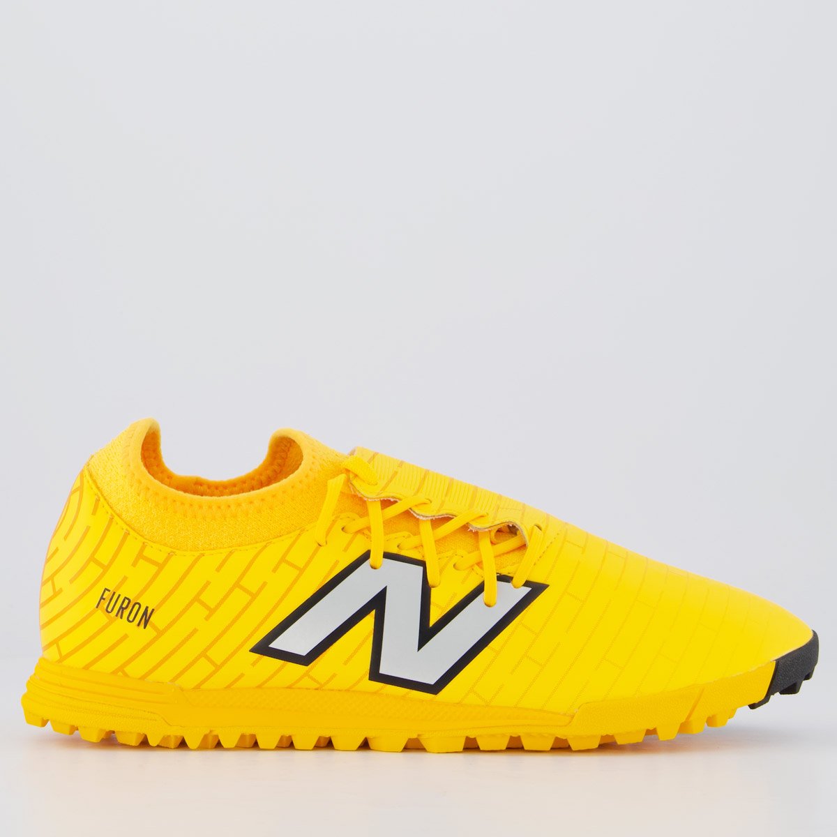 Chuteira New Balance Furon Dispatch Society Laranja Amarelo